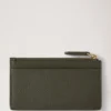 Continental Long Zipped Card Holder Juniper Green Small Classic Grain
