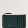Continental Long Zipped Card Holder Mulberry Green Small Classic Grain
