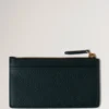 Continental Long Zipped Card Holder Mulberry Green Small Classic Grain