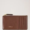 Continental Long Zipped Card Holder Oak Two-Tone Small Classic Grain