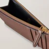 Continental Long Zipped Card Holder Oak Two-Tone Small Classic Grain