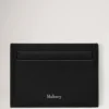 Credit Card Slip Black & Silver Small Classic Grain