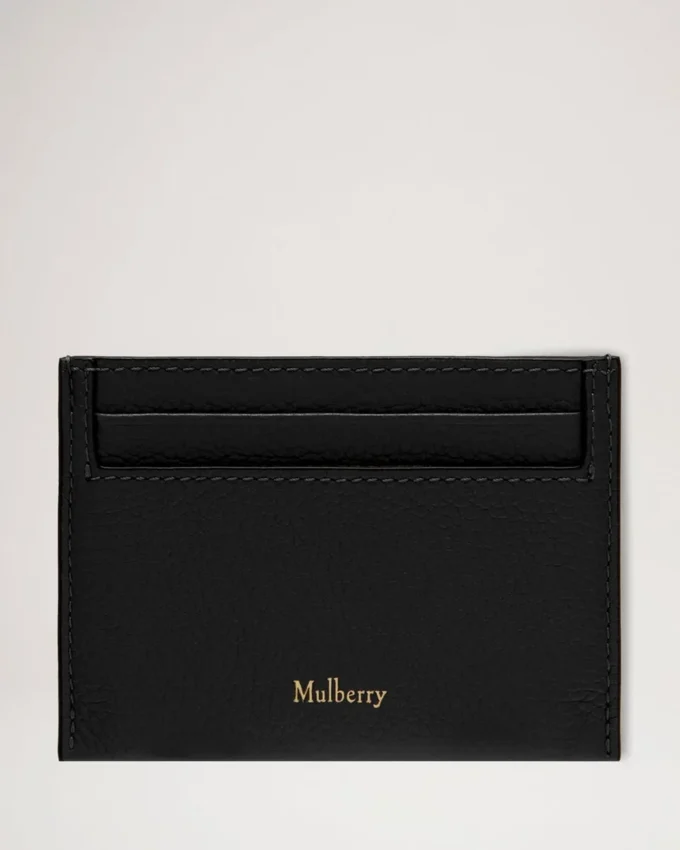 Credit Card Slip Black Small Classic Grain Family