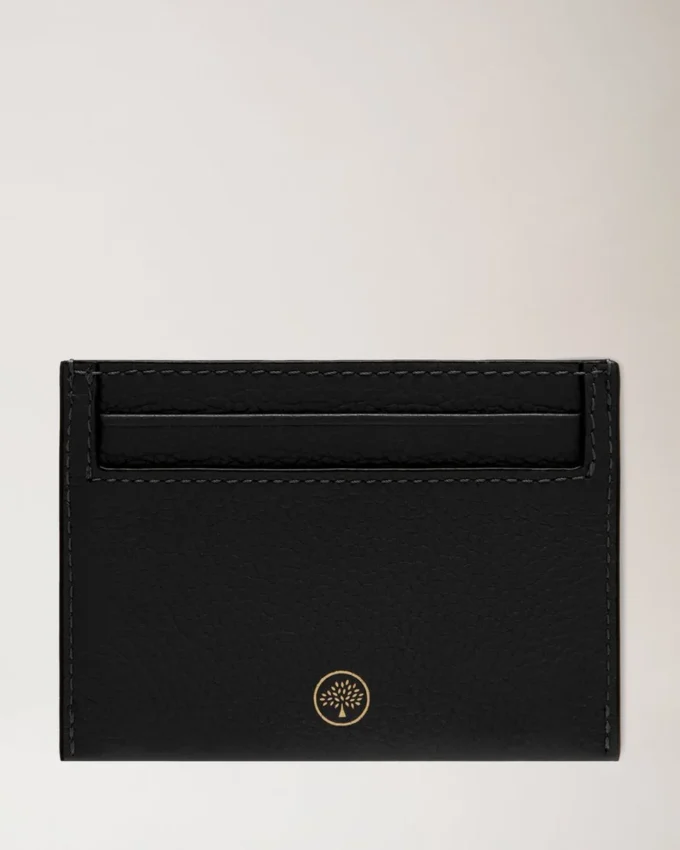 Credit Card Slip Black Small Classic Grain Family
