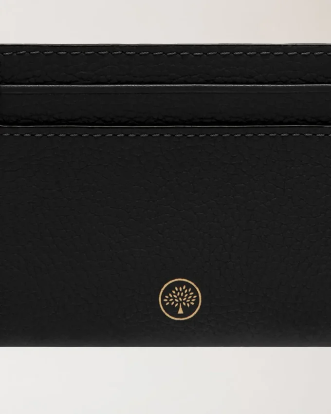 Credit Card Slip Black Small Classic Grain Family