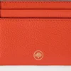 Credit Card Slip Coral Orange Small Classic Grain