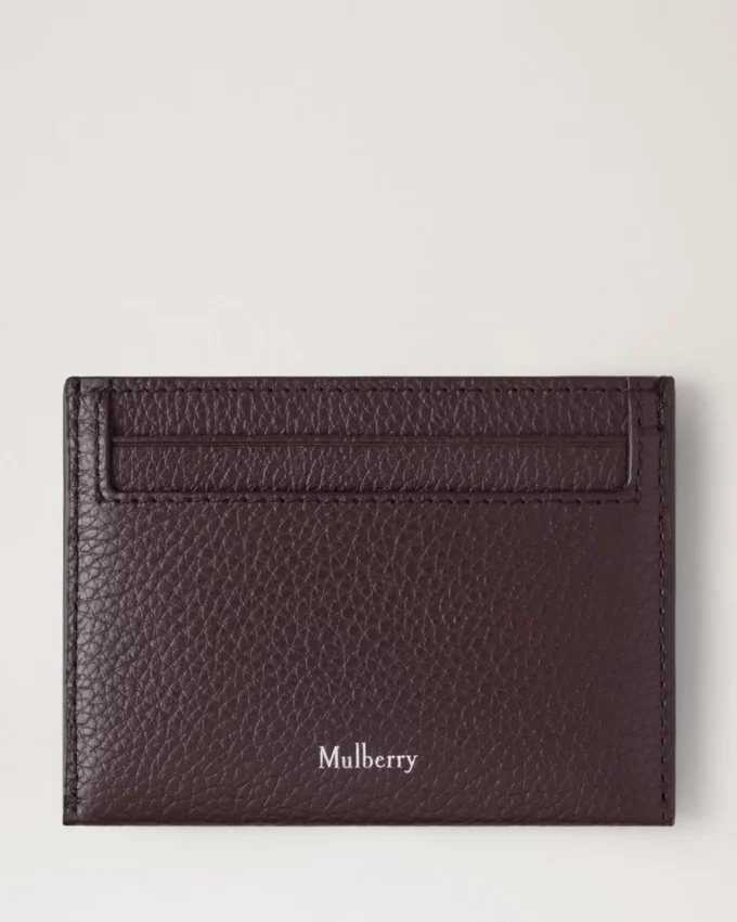 Credit Card Slip Ebony Small Classic Grain Women