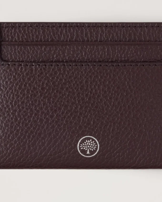 Credit Card Slip Ebony Small Classic Grain Women