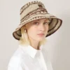 Crochet Bucket Hat Beige & Oak Paper Raffia Men