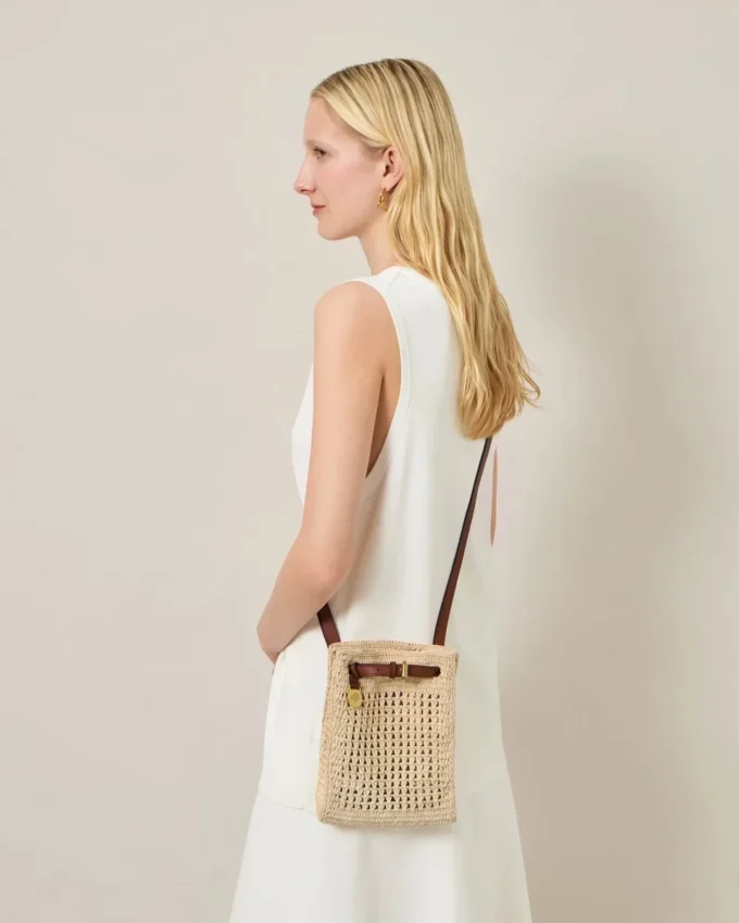 Crochet Crossbody Bag Natural Crochet Raffia Summer Edit