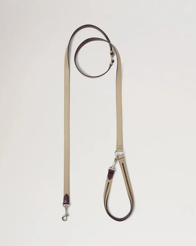 Crossbody Dog Leash Dune & Oxblood Small Classic Grain