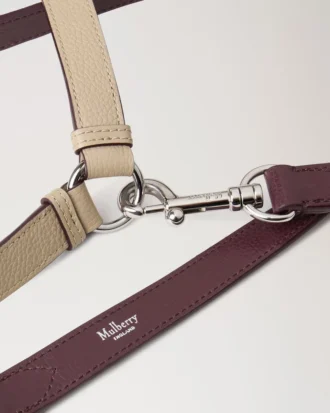 Crossbody Dog Leash Dune & Oxblood Small Classic Grain