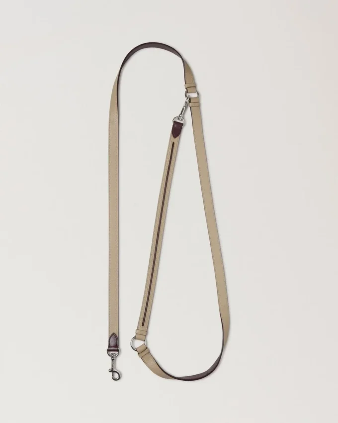 Crossbody Dog Leash Dune & Oxblood Small Classic Grain