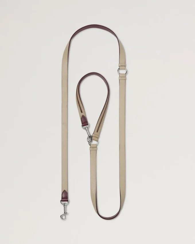 Crossbody Dog Leash Dune & Oxblood Small Classic Grain