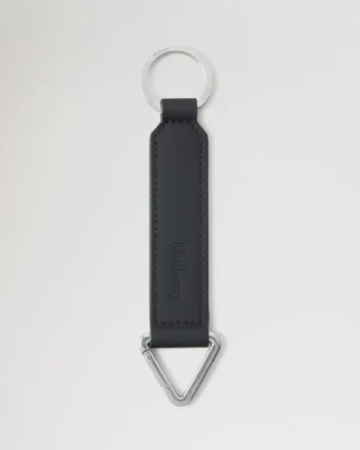 Dalston Keyring Black Rubberised Leather Men