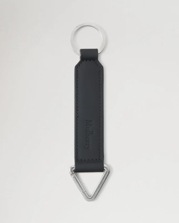 Dalston Keyring Black Rubberised Leather Men