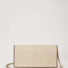 Darley Clutch Ecru & Bright Oak Raffia & Leather Trim