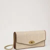 Darley Clutch Ecru & Bright Oak Raffia & Leather Trim