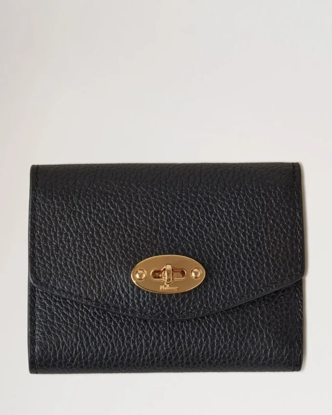 Darley Concertina Wallet Black Small Classic Grain