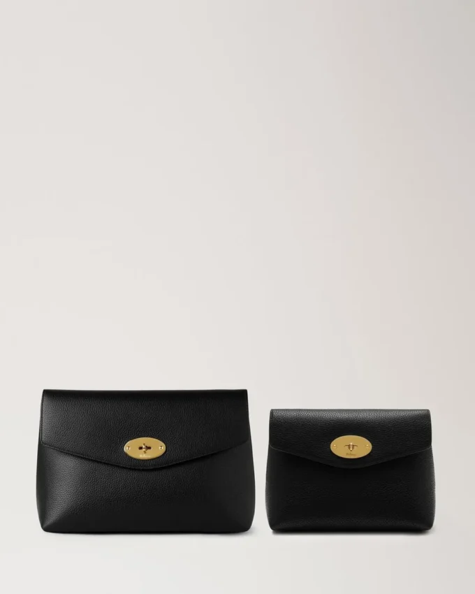 Darley Cosmetic Pouch Black Small Classic Grain