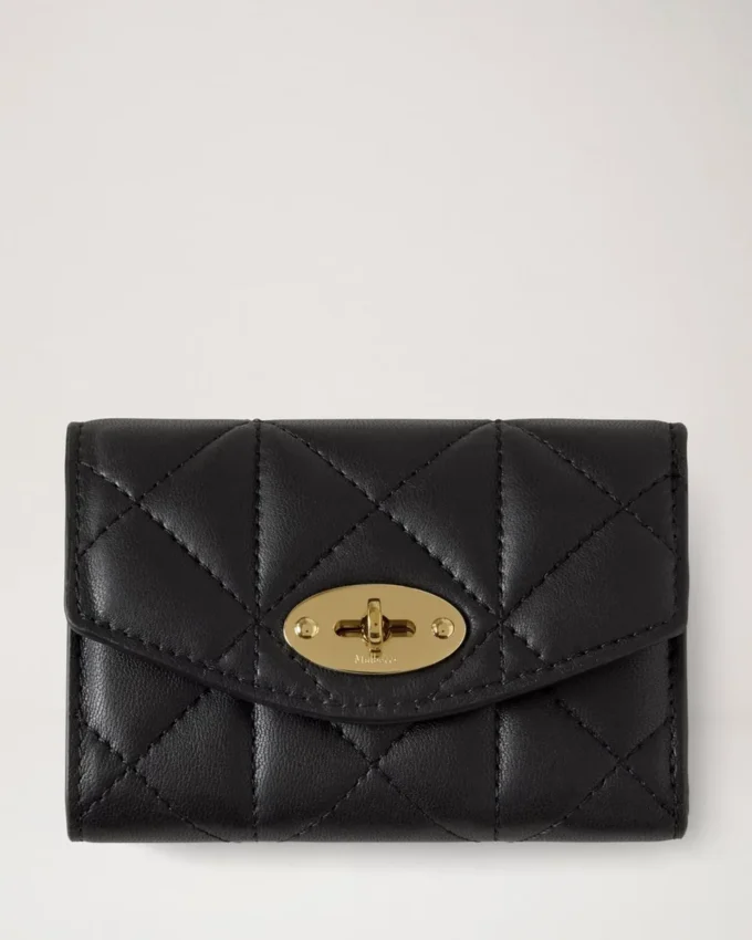 Darley Folded Multi-Card Wallet Black Quilted Nappa
