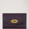 Darley Folded Multi-Card Wallet Deep Aubergine Small Classic Grain