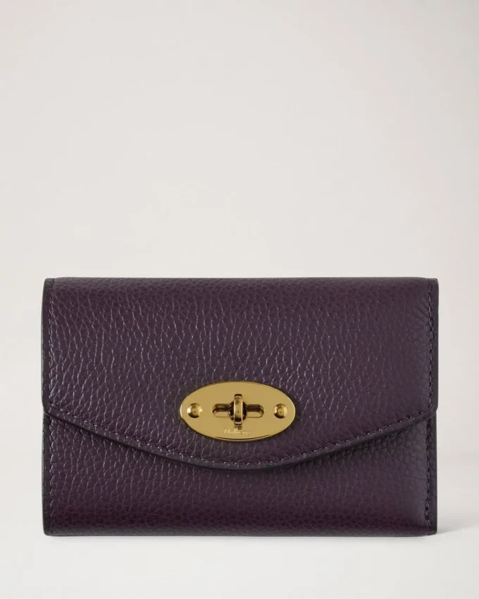 Darley Folded Multi-Card Wallet Deep Aubergine Small Classic Grain