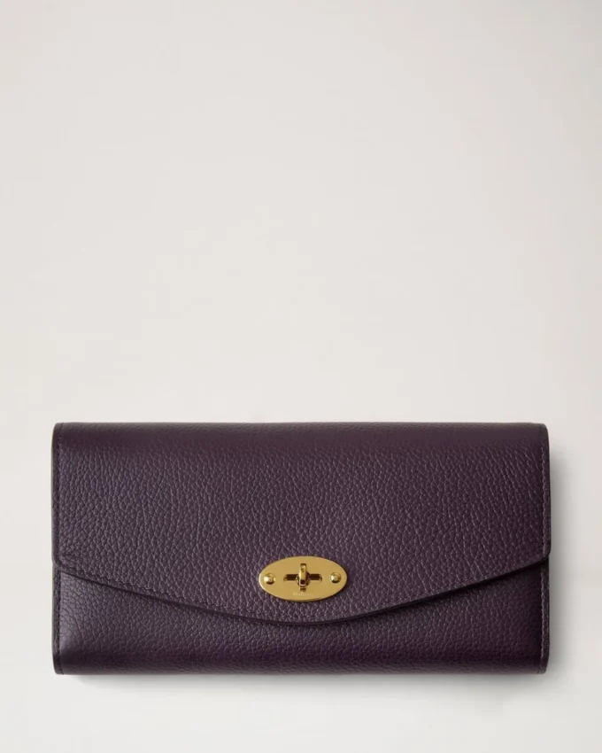 Darley Wallet Deep Aubergine Small Classic Grain