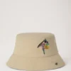 Embroidered Bucket Hat Ecru Cotton Summer Edit