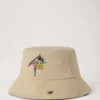 Embroidered Bucket Hat Ecru Cotton Summer Edit