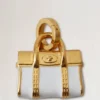 Enamel Bayswater Charm White & Gold Mixed Material