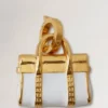 Enamel Bayswater Charm White & Gold Mixed Material