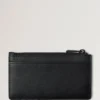 Farringdon Long Zipped Credit Card Holder Black Small Pebble Grain