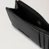 Farringdon Long Zipped Credit Card Holder Black Small Pebble Grain