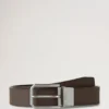 Farringdon Reversible Belt Black & Taupe Brown Small Pebble Grain