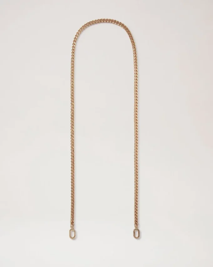 Flat Chain Strap Brass Metal Women