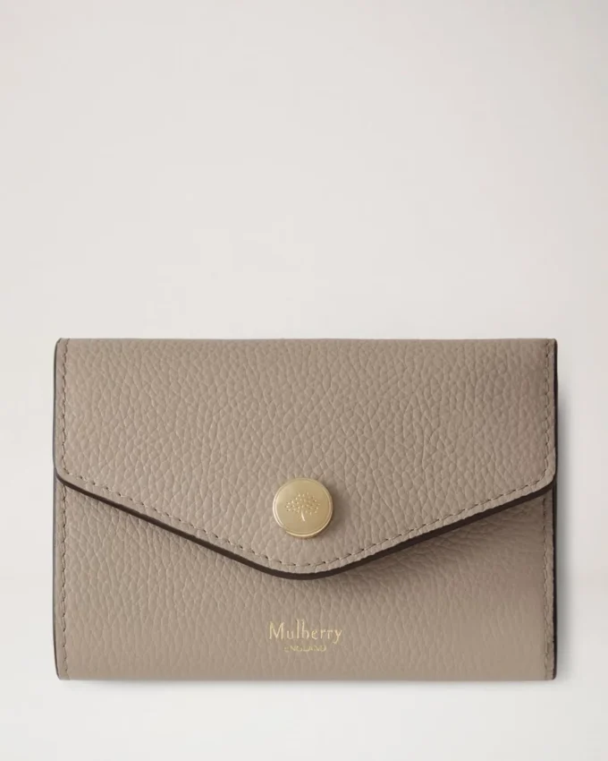Folded Multi-Card Wallet Cashmere Taupe Small Classic Grain
