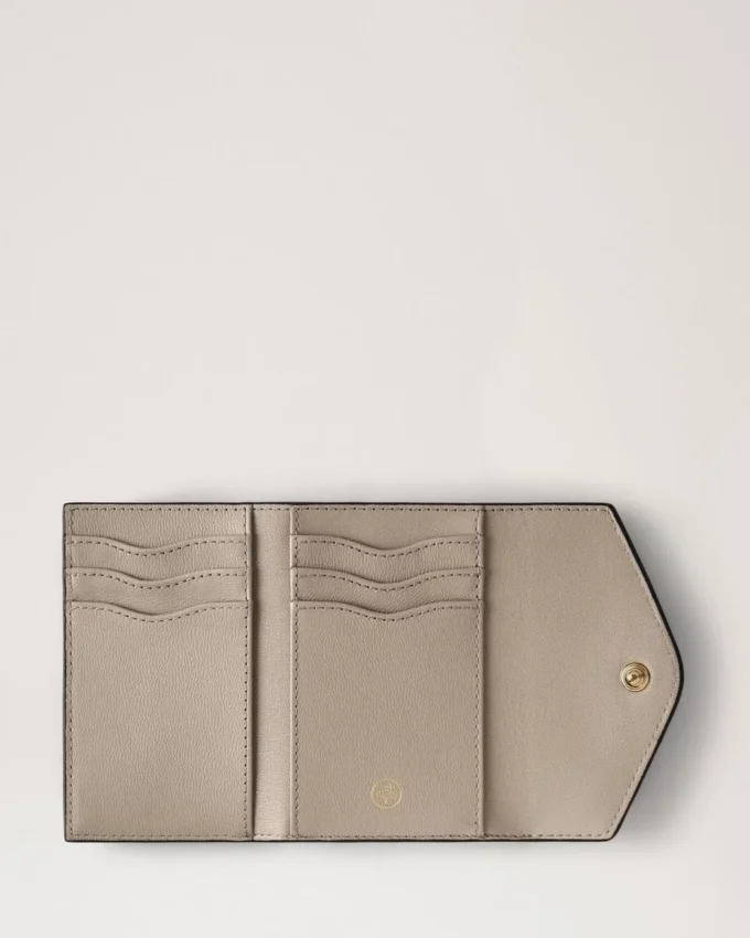 Folded Multi-Card Wallet Cashmere Taupe Small Classic Grain