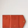 Folded Multi-Card Wallet Coral Orange Small Classic Grain