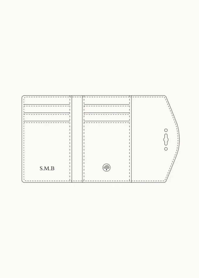 Darley Folded Multi-Card Wallet Marina Blue Small Classic Grain