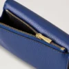 Folded Multi-Card Wallet Pigment Blue Small Classic Grain