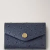 Folded Multi-Card Wallet Stormy Blue Ostrich Women