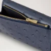 Folded Multi-Card Wallet Stormy Blue Ostrich Women