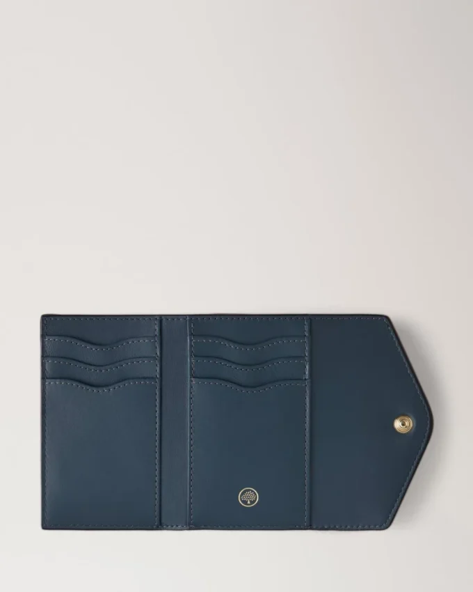Folded Multi-Card Wallet Stormy Blue Ostrich Women