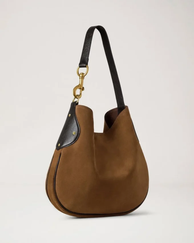 Hackney Shoulder Bag Vintage Oak Suede Women