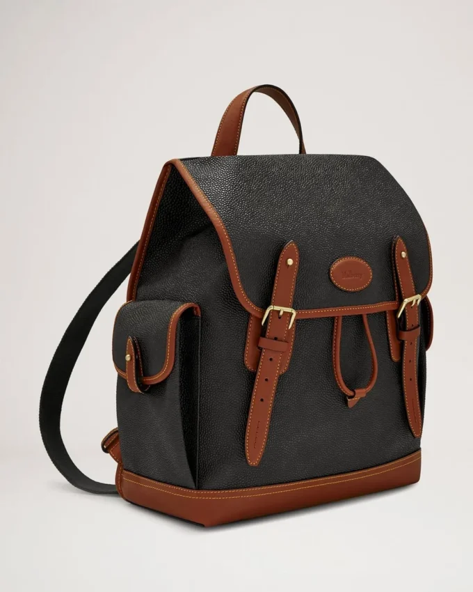 Heritage Backpack Black & Cognac Bioveg Scotchgrain