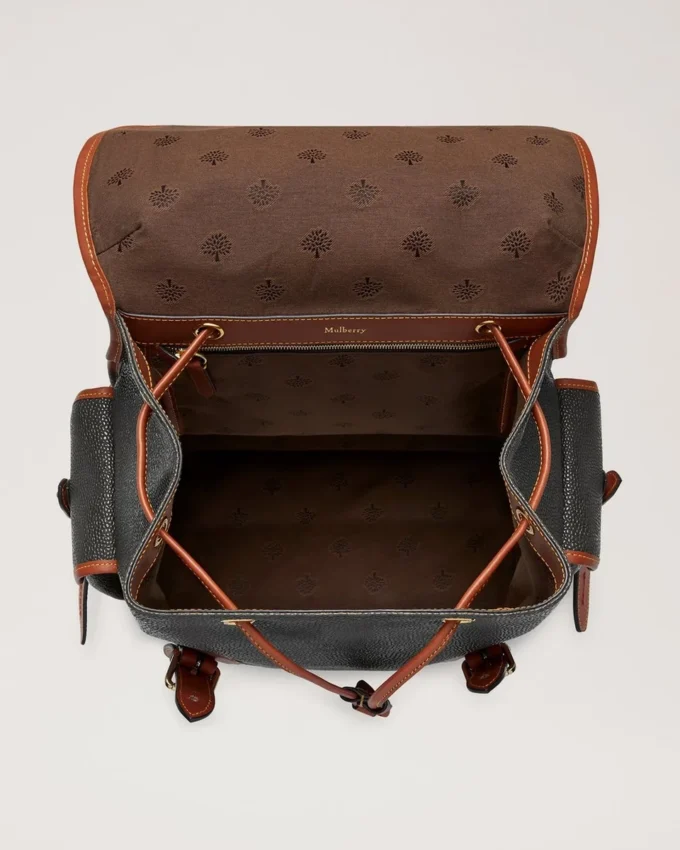 Heritage Backpack Black & Cognac Bioveg Scotchgrain