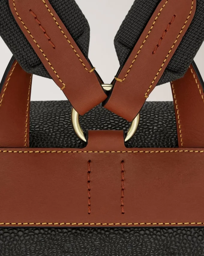 Heritage Backpack Black & Cognac Bioveg Scotchgrain
