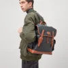 Heritage Backpack Black & Cognac Bioveg Scotchgrain