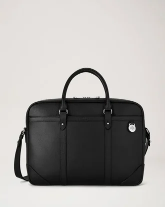 Heritage Briefcase Black Small Classic Grain Women